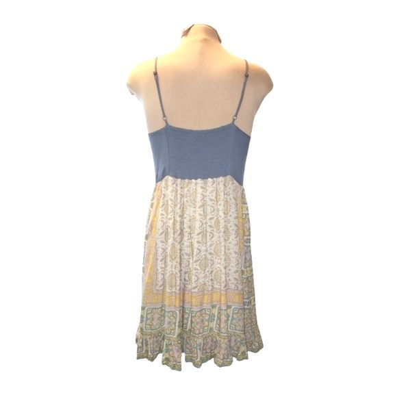 Anna Sui X O'Neill Gray & Yellow Sleeveless Love Birds Beach Dress Size M - Picture 4 of 10